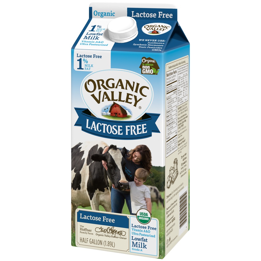 slide 2 of 3, Organic Valley Lactose Free Low Fat Milk 0.5 gal, 1/2 gal