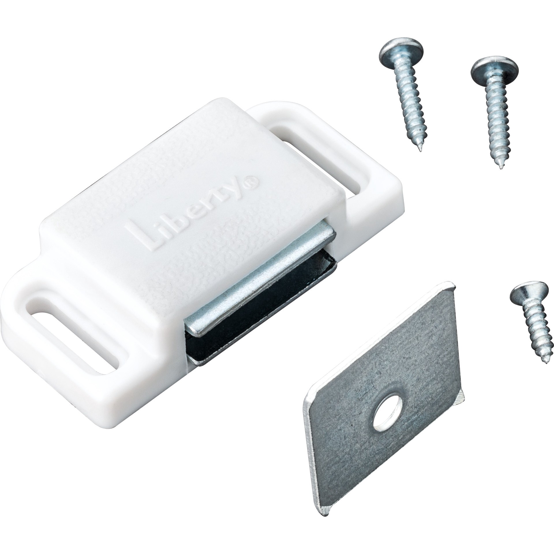 slide 2 of 6, RELIABILT 50.8-mm White Magnetic catch Cabinet Latch, 1 ct