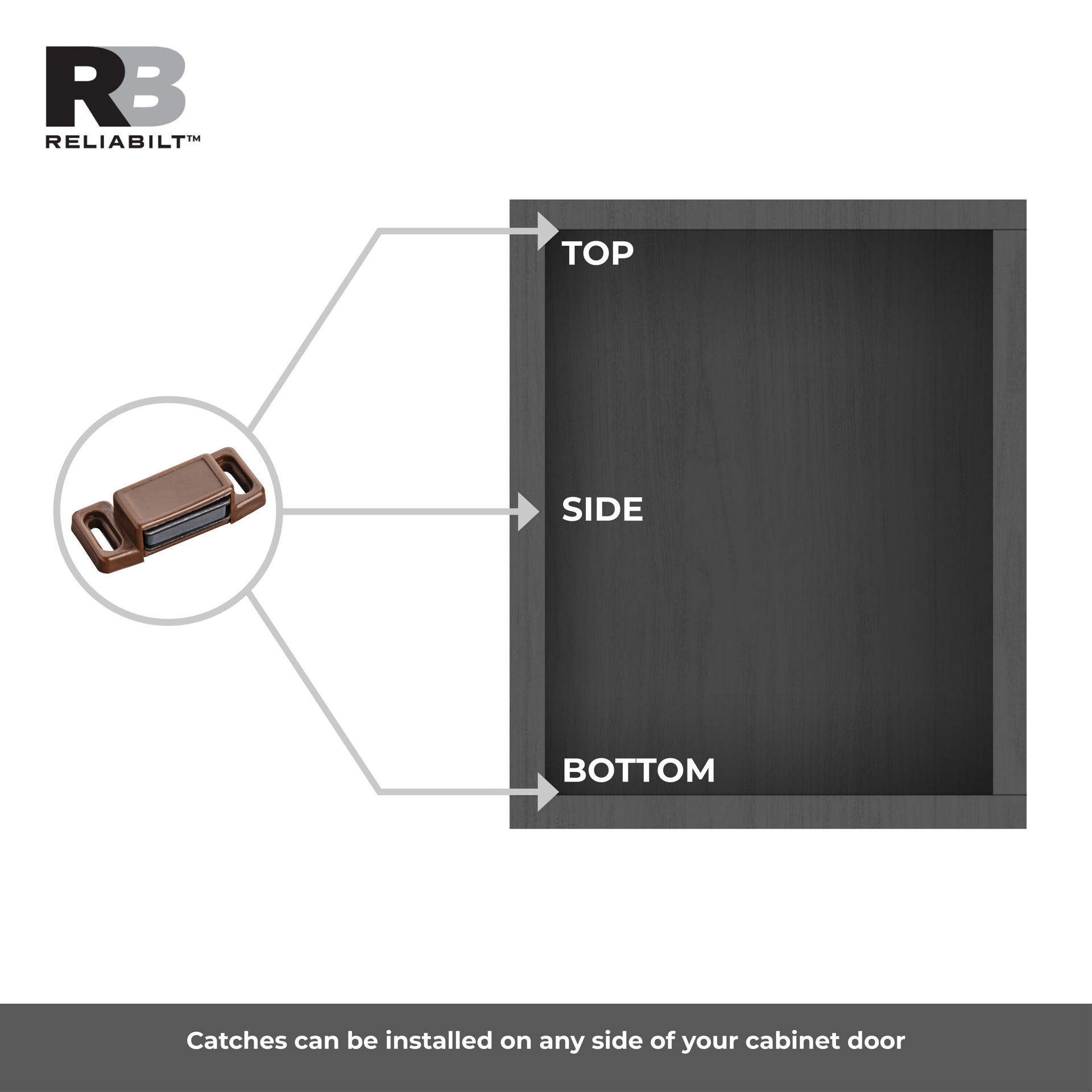 slide 4 of 6, RELIABILT 50.8-mm White Magnetic catch Cabinet Latch, 1 ct