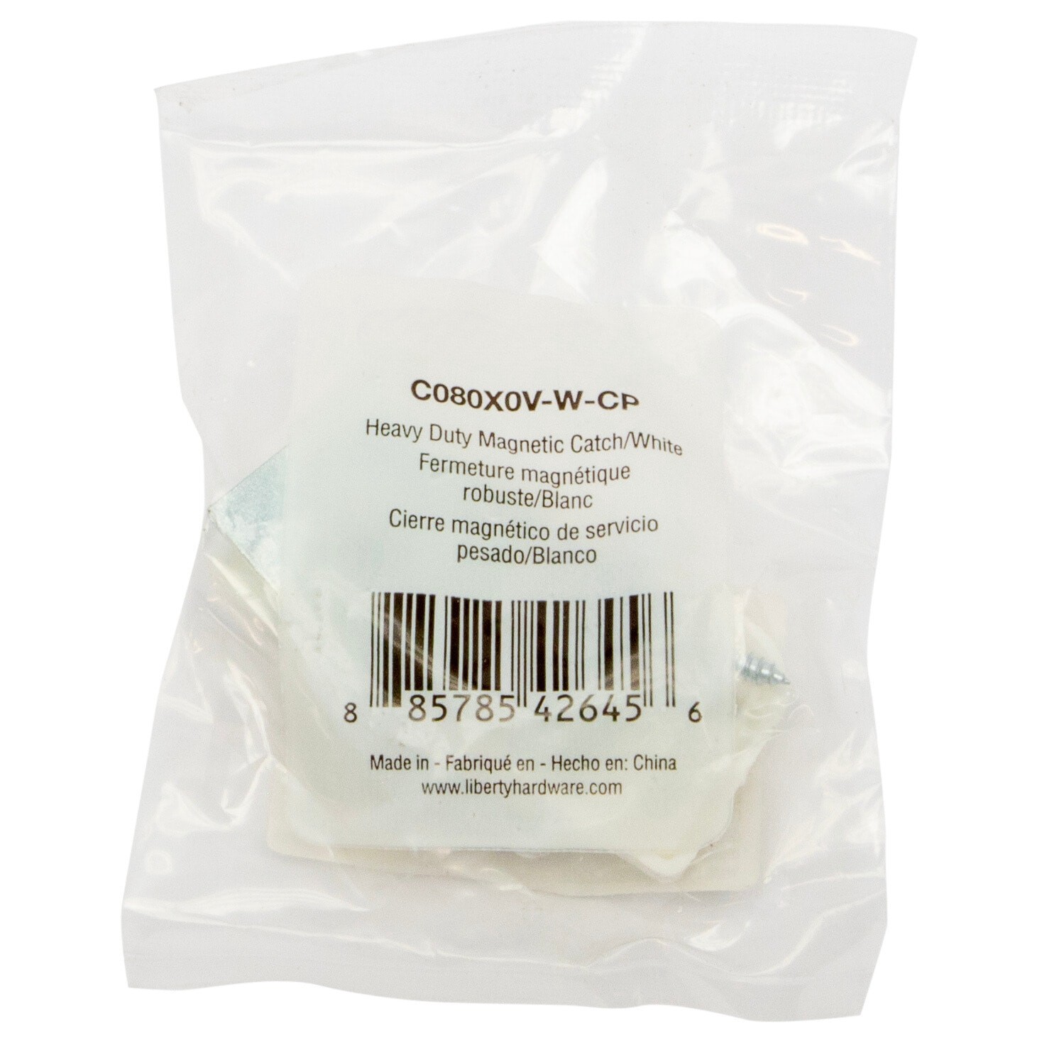 slide 6 of 6, RELIABILT 50.8-mm White Magnetic catch Cabinet Latch, 1 ct