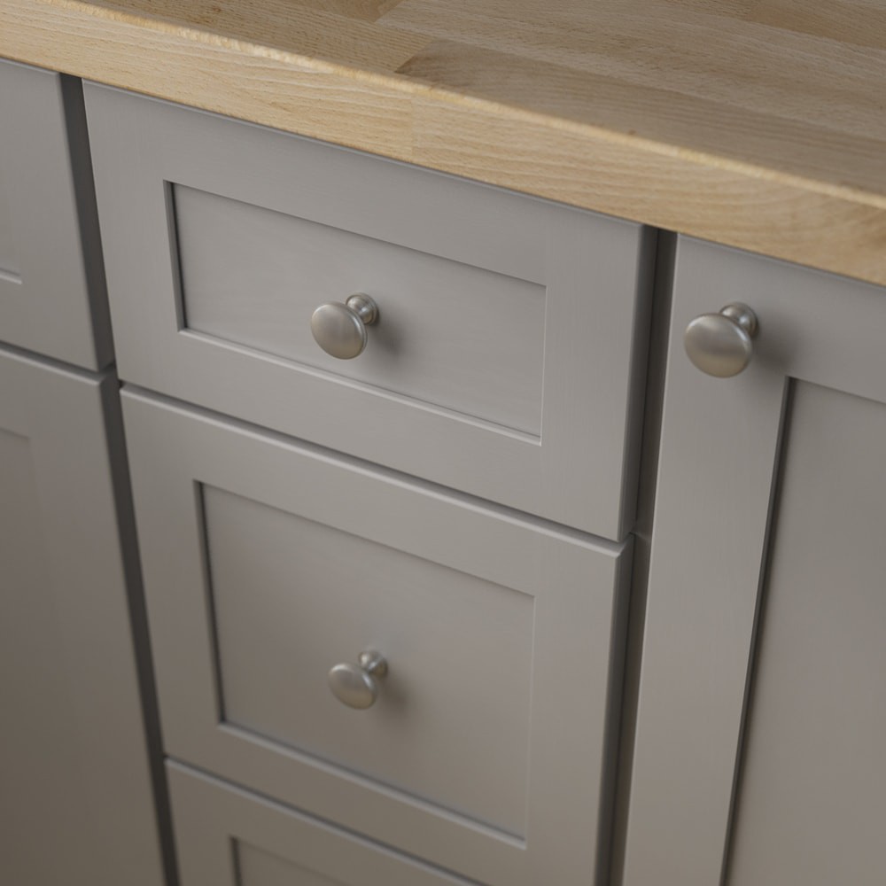 slide 2 of 6, allen + roth Round 1-3/16-in Satin Nickel Round Casual Cabinet Knob, 1 ct