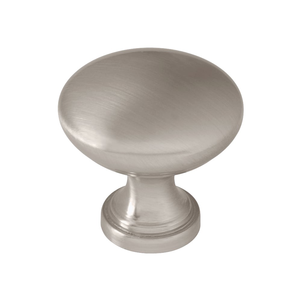 slide 1 of 6, allen + roth Round 1-3/16-in Satin Nickel Round Casual Cabinet Knob, 1 ct