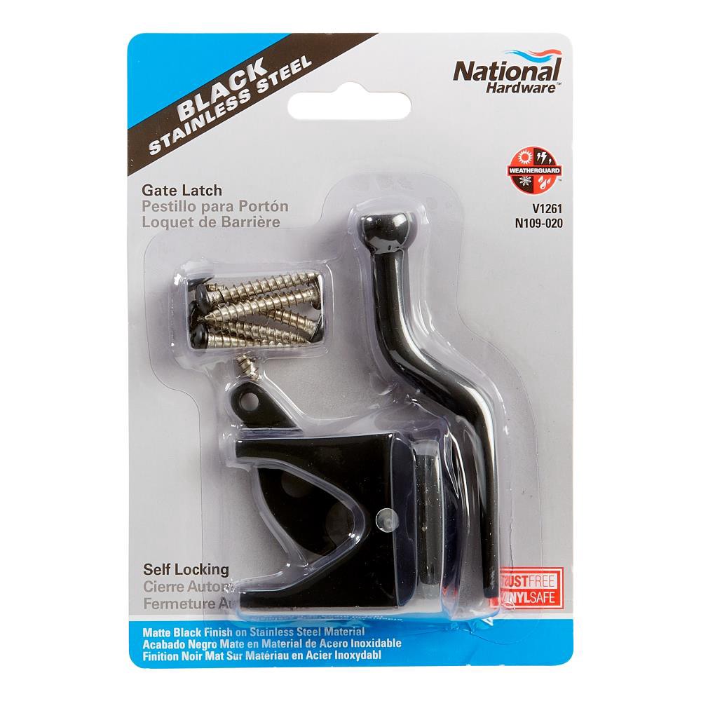 slide 4 of 4, National Hardware 4-1/8-in Black Gate latch, 1 ct