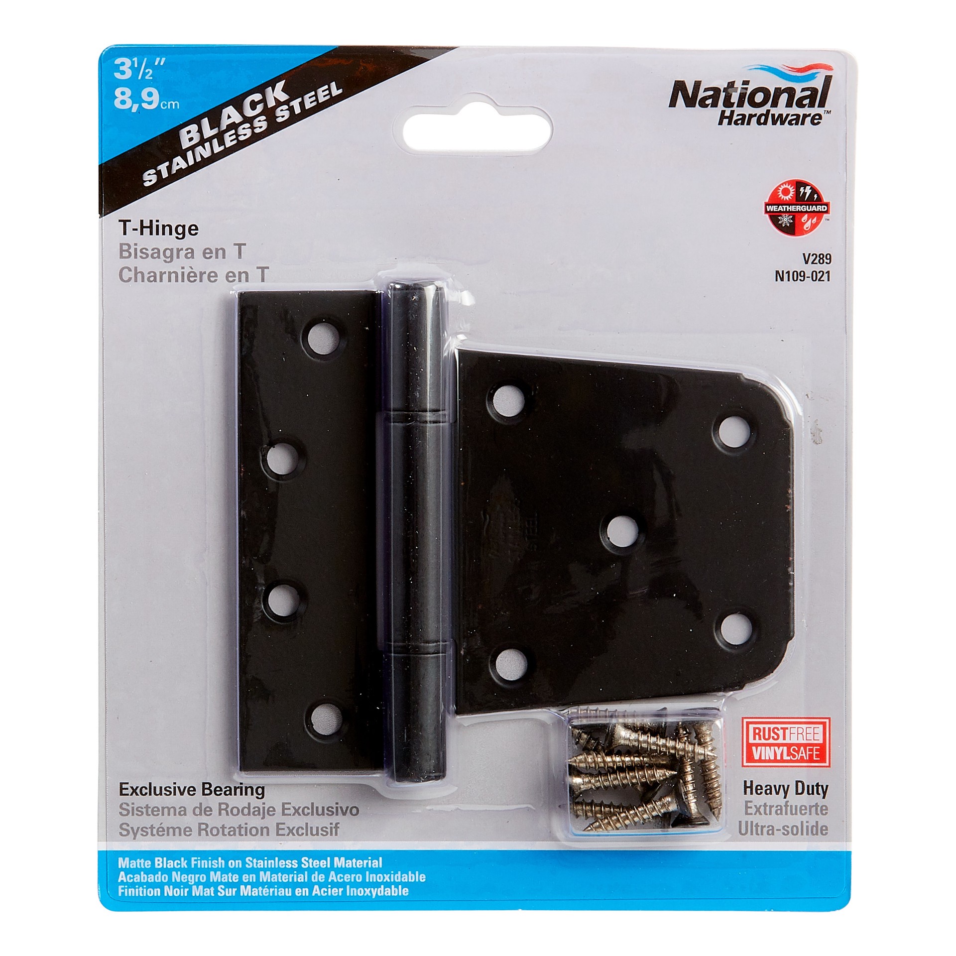slide 5 of 6, National Hardware 3-1/2-in Black Gate hinge, 1 ct