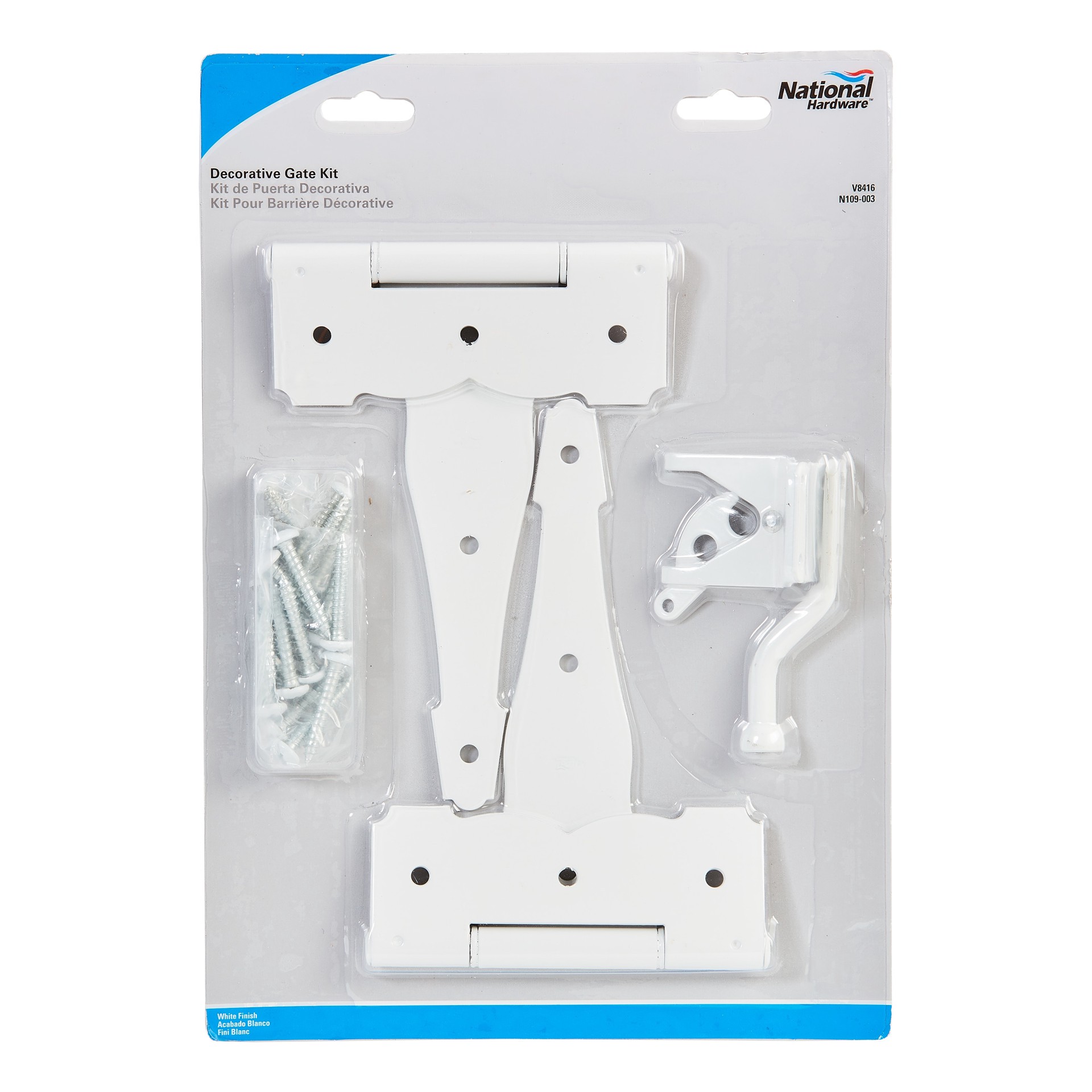slide 6 of 6, National Hardware 8-in White Gate hardware kit, 1 ct