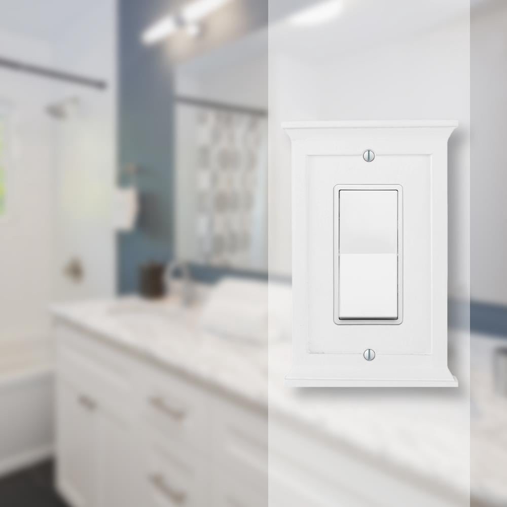 slide 2 of 2, allen + roth Capitol 1 -Gang Standard Size White Composite wood Indoor Decorator Wall Plate, 1 ct