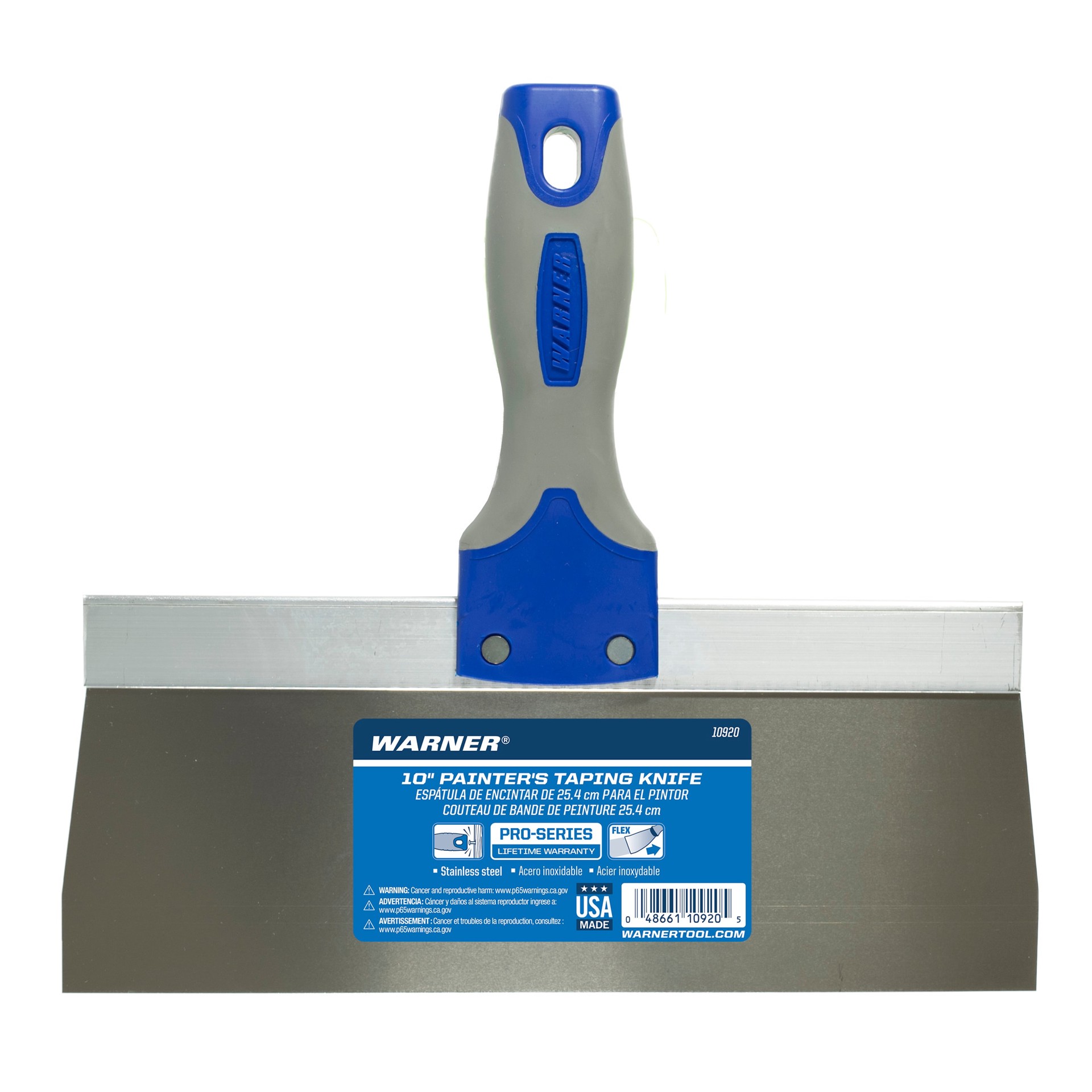 slide 2 of 4, Warner Pro Grip Stainless Steel 10-in x 8.75-in Stainless Steel Taping Knife, 1 ct