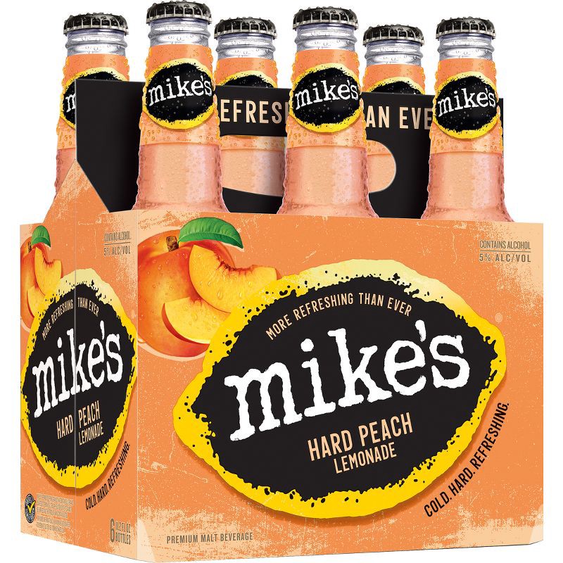 slide 4 of 4, Mike's Hard Lemonade Mike's Hard Peach Lemonade - 6pk/11.2 fl oz Bottles, 6 ct; 11.2 fl oz