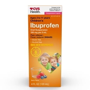 slide 1 of 1, Cvs Health Children's Ibuprofen Oral Suspension, Berry Flavor, 4 Oz, 4 oz