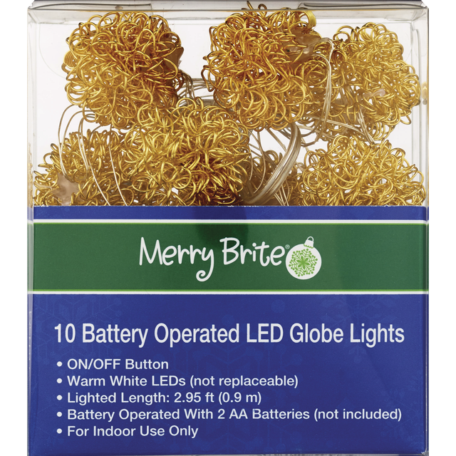 slide 1 of 1, Led 10P Party Gld, 1 ct