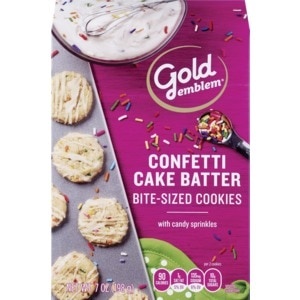 slide 1 of 1, CVS Gold Emblem Gold Emblem Confetti Cake Batter Bite-Sized Cookies, 7 Oz, 7 oz