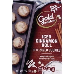 slide 1 of 1, CVS Gold Emblem Gold Emblem Iced Cinnamon Roll Bite-Sized Cookies, 7 Oz, 7 oz