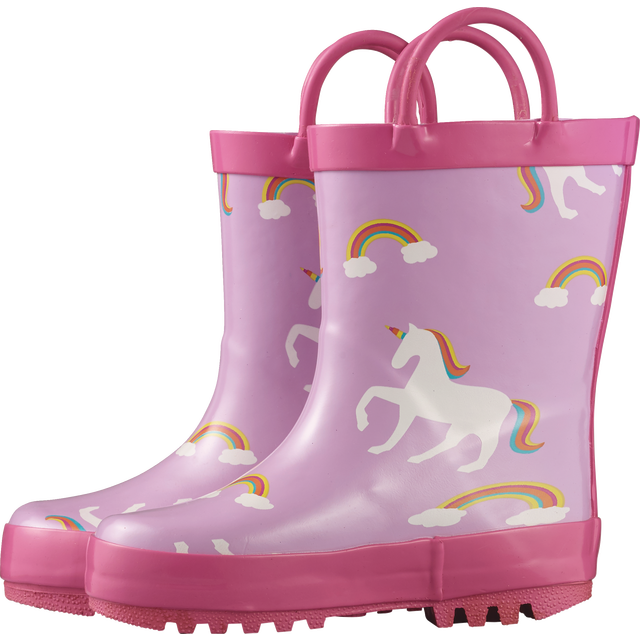 slide 1 of 1, Kids Rubber Printed Rainboots, 1 ct