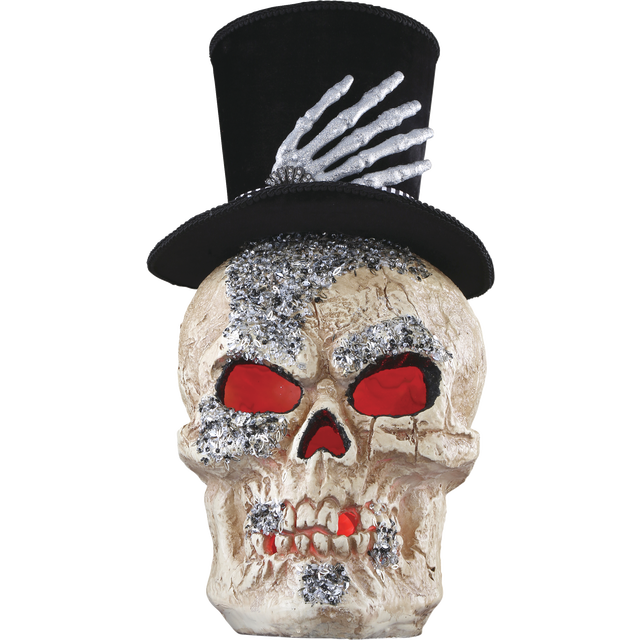 slide 1 of 1, 19.5In Skull Head W/Hat, 1 ct