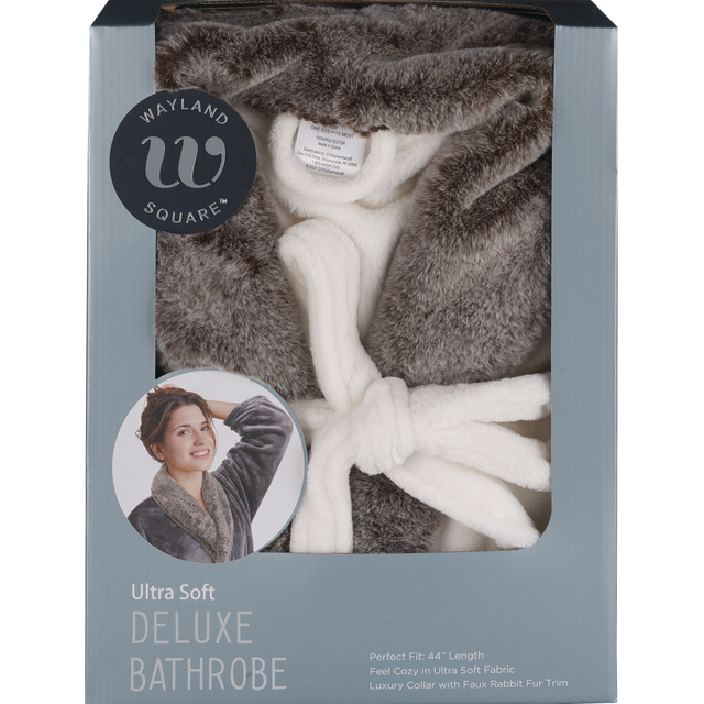 slide 1 of 1, Upgraded Flannel Bath Robe, 1 ct