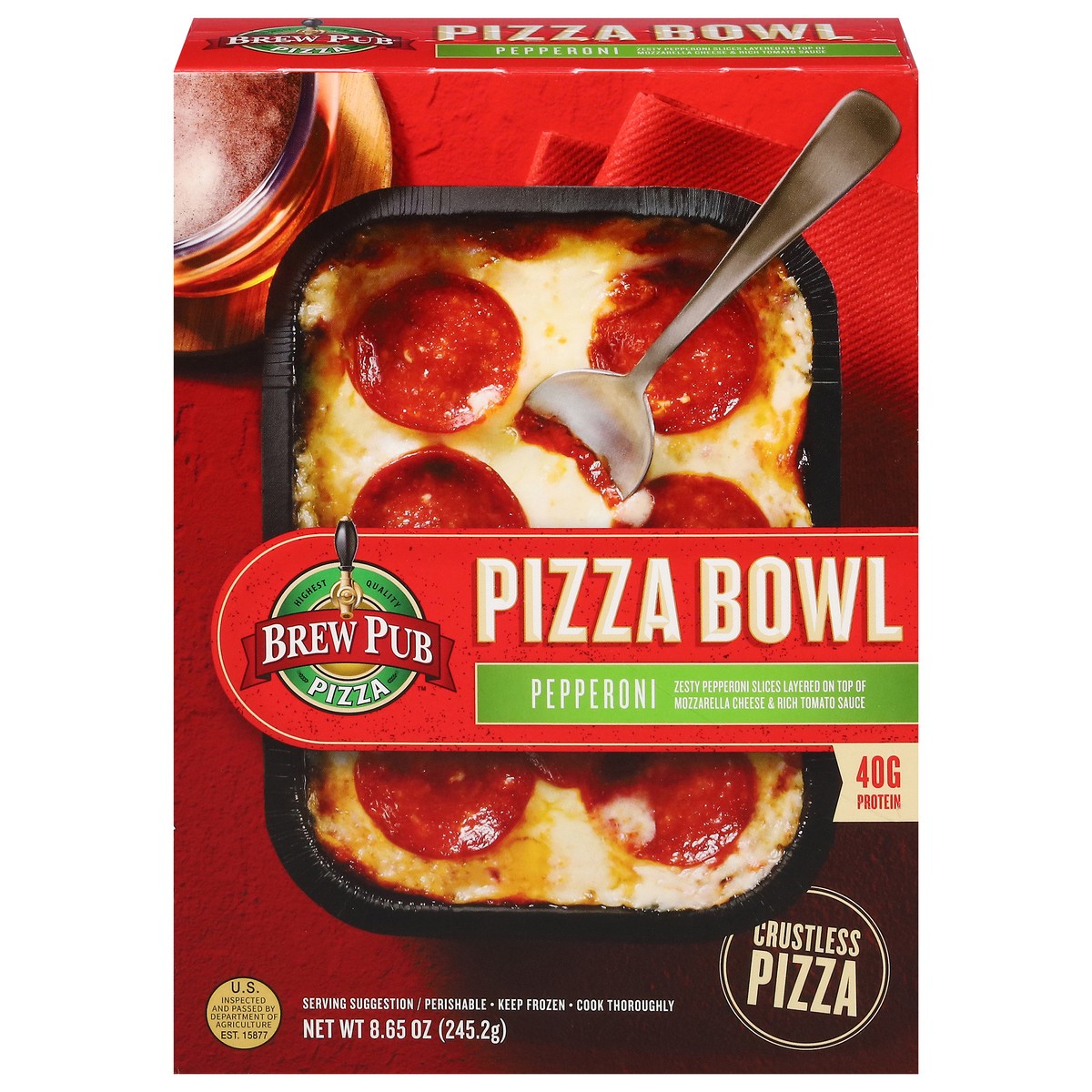 slide 13 of 17, Brew Pub Pizza Pepperoni Pizza Bowl 8.65 oz, 8.65 oz