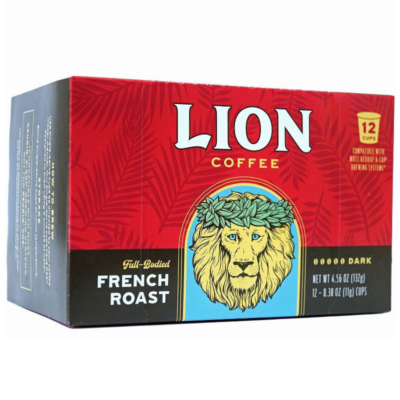 slide 2 of 3, Lion Coffee French Roast Dark Roast Coffee Pods - 12ct, 12 ct