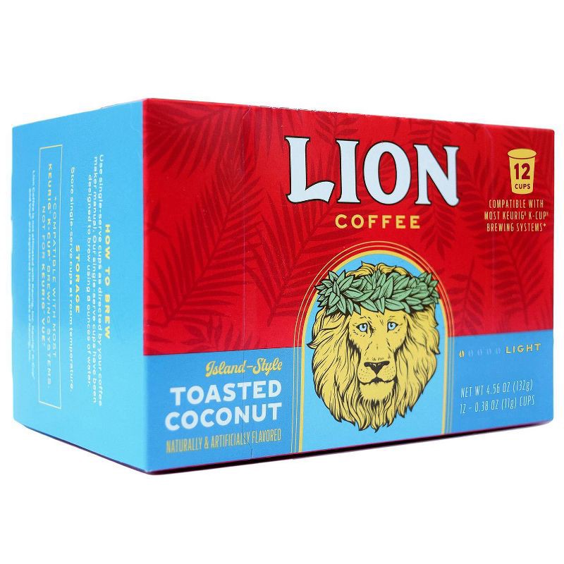 slide 2 of 3, Lion Coffee Toasted Coconut Medium Roast Coffee Pods - 12ct, 12 ct