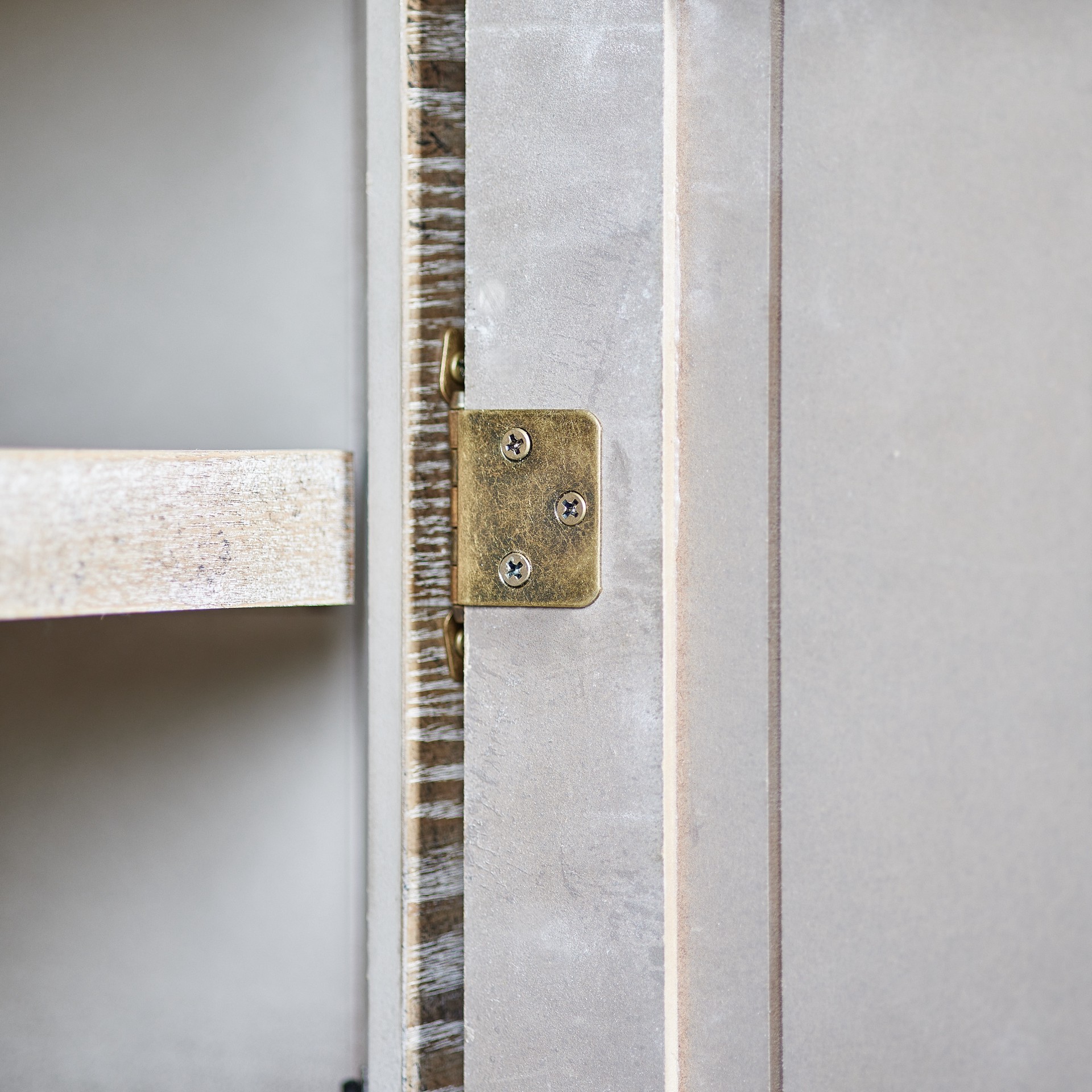 slide 4 of 6, RELIABILT 200-Degree Adjustable Overlay Overlay Surface Aged brass Cabinet Hinge, 1 Pair(s) 2 -Pieces, 1 ct