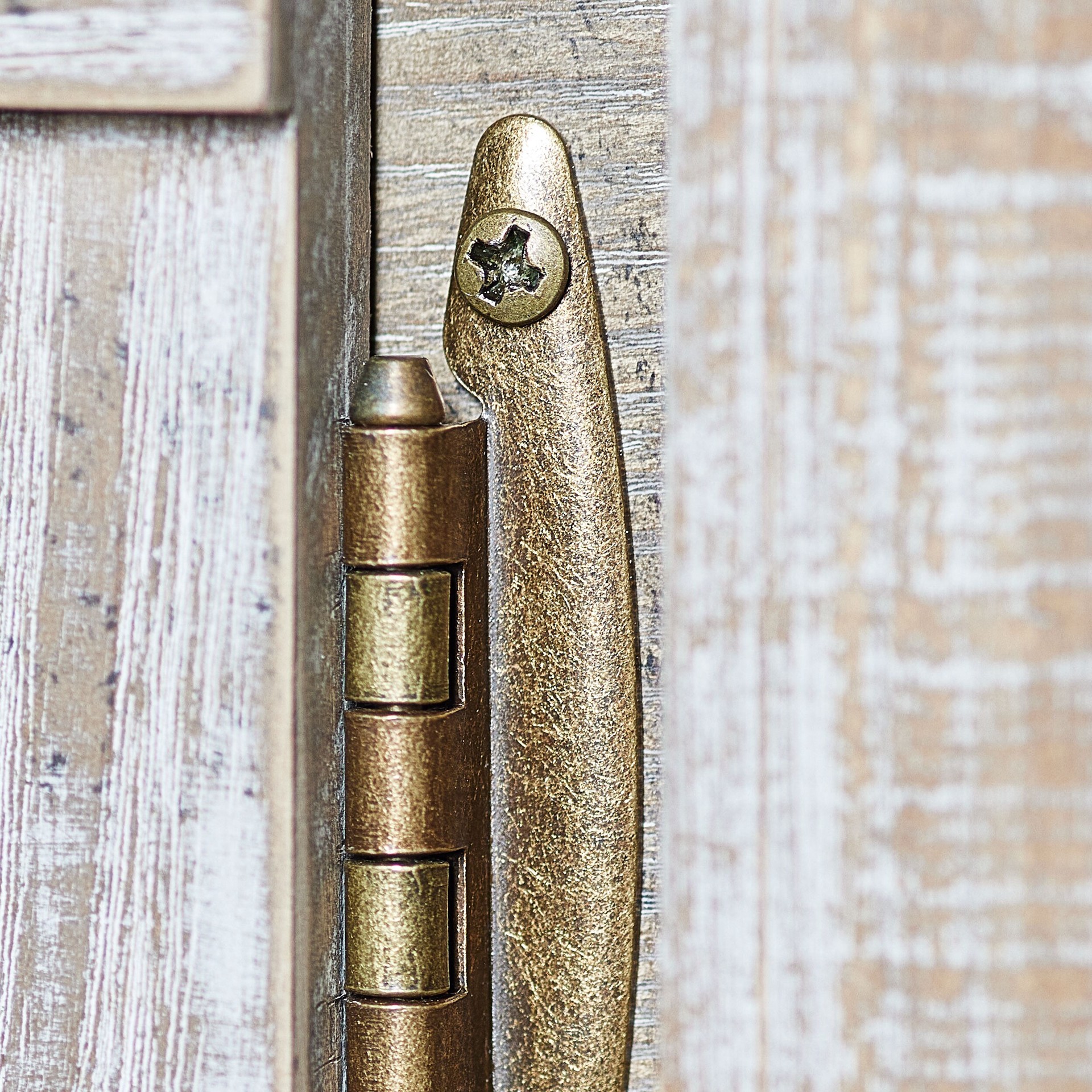 slide 5 of 6, RELIABILT 200-Degree Adjustable Overlay Overlay Surface Aged brass Cabinet Hinge, 1 Pair(s) 2 -Pieces, 1 ct