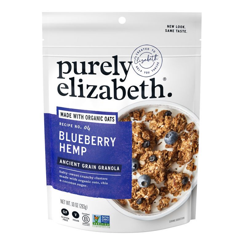 slide 2 of 5, purely elizabeth. Purely Elizabeth Blueberry Hemp Grain Granola - 10oz, 10 oz