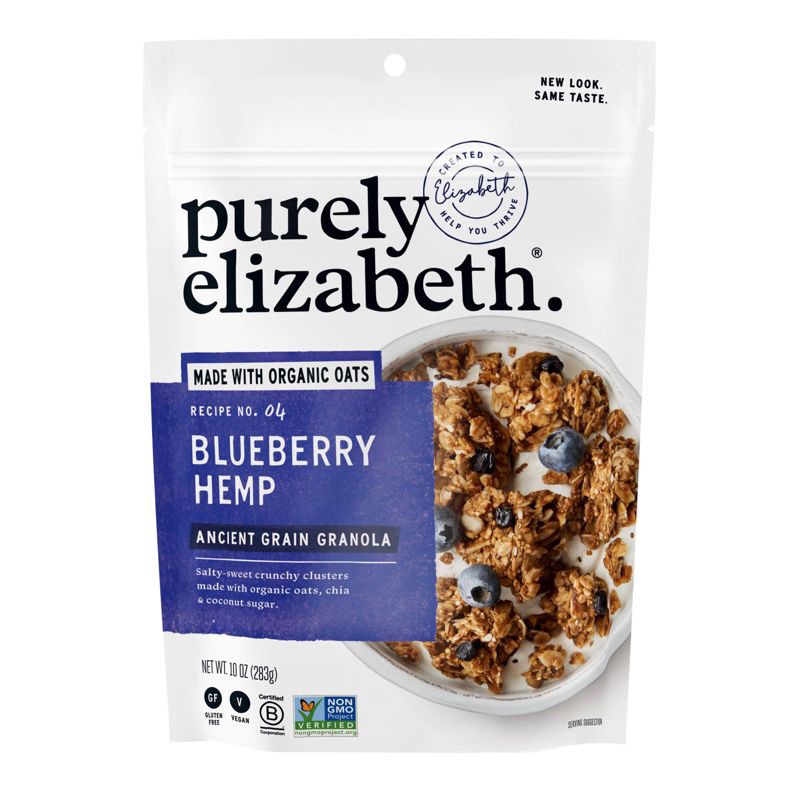 slide 1 of 5, purely elizabeth. Purely Elizabeth Blueberry Hemp Grain Granola - 10oz, 10 oz