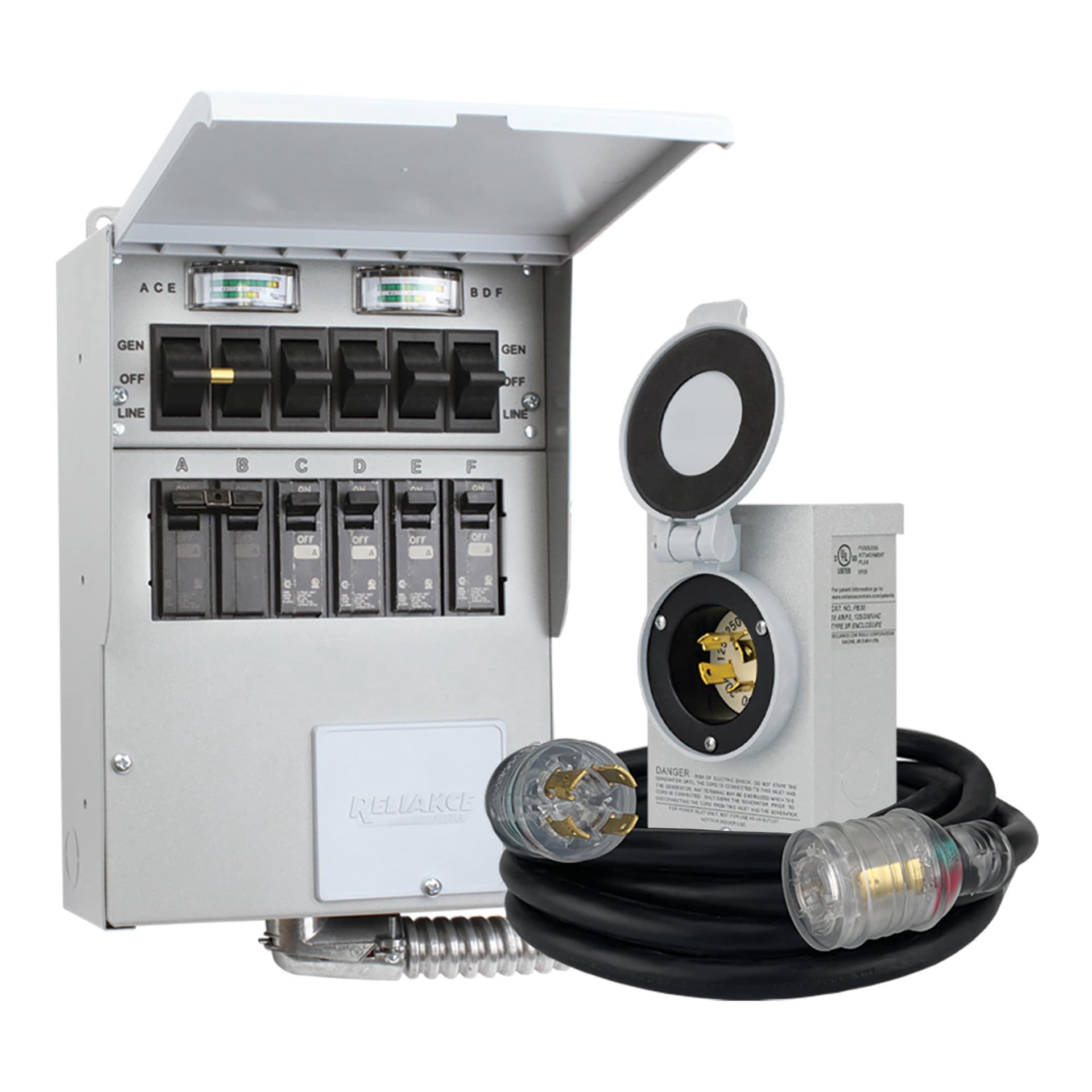 slide 3 of 6, Reliance 30 -Amp ProTran 2 Manual Transfer Switch, 1 ct