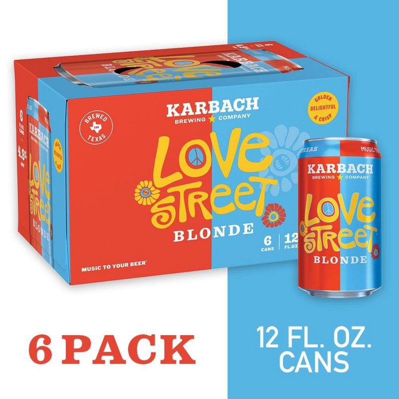 slide 2 of 13, Karbach Brewing Co. Karbach Love Street Blonde Beer - 6pk/12 fl oz Cans, 6 ct; 12 fl oz