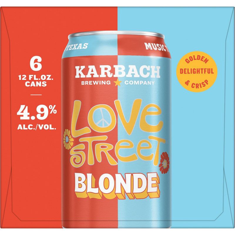 slide 3 of 13, Karbach Brewing Co. Karbach Love Street Blonde Beer - 6pk/12 fl oz Cans, 6 ct; 12 fl oz