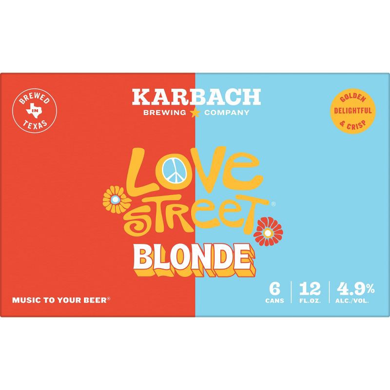 slide 4 of 13, Karbach Brewing Co. Karbach Love Street Blonde Beer - 6pk/12 fl oz Cans, 6 ct; 12 fl oz