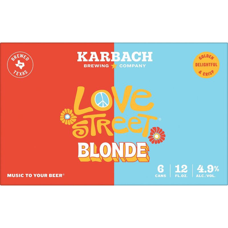 slide 10 of 13, Karbach Brewing Co. Karbach Love Street Blonde Beer - 6pk/12 fl oz Cans, 6 ct; 12 fl oz