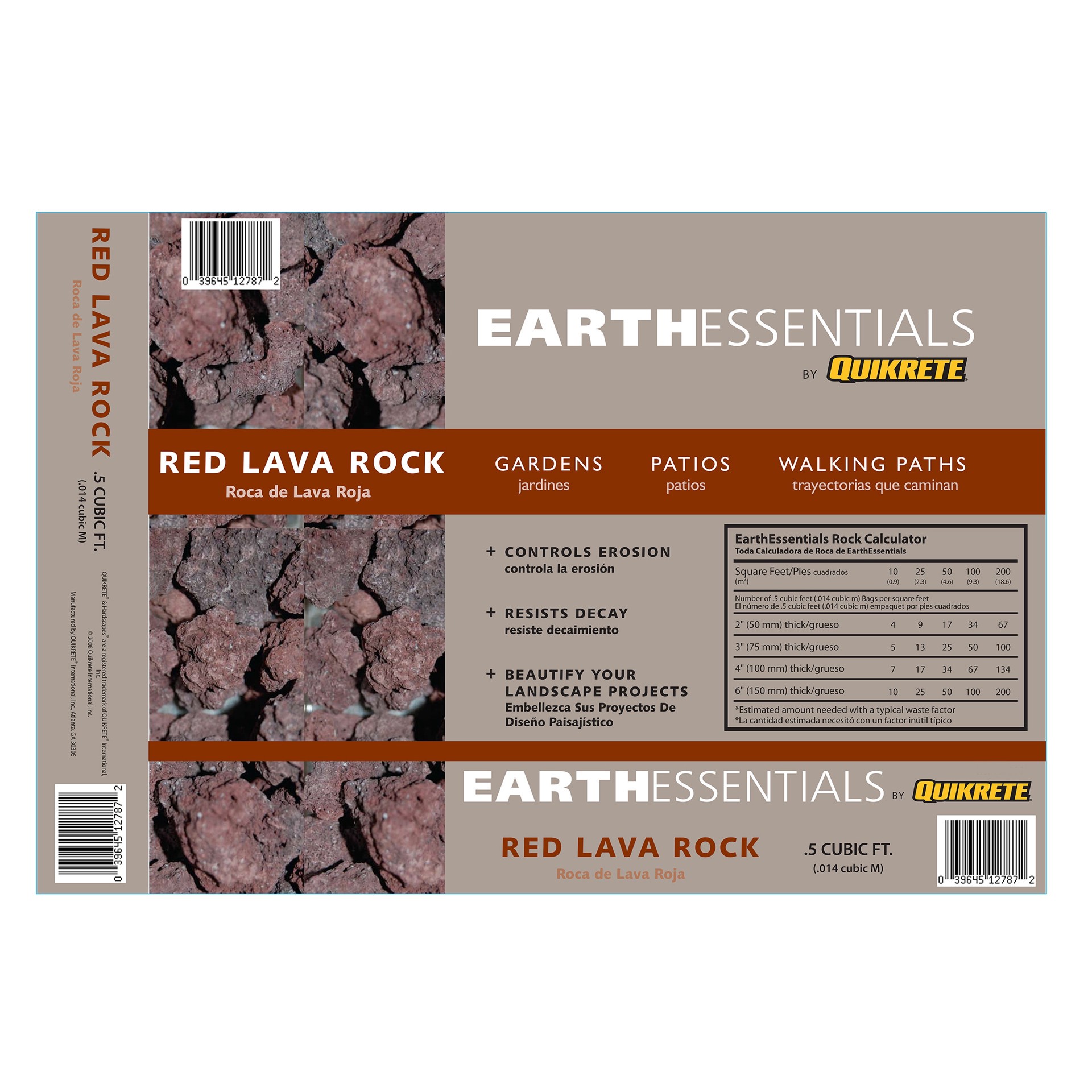 slide 1 of 6, EARTHESSENTIALS BY QUIKRETE 0.5 cu ft Red Lava rock (0.5 - 3-in), 1 ct
