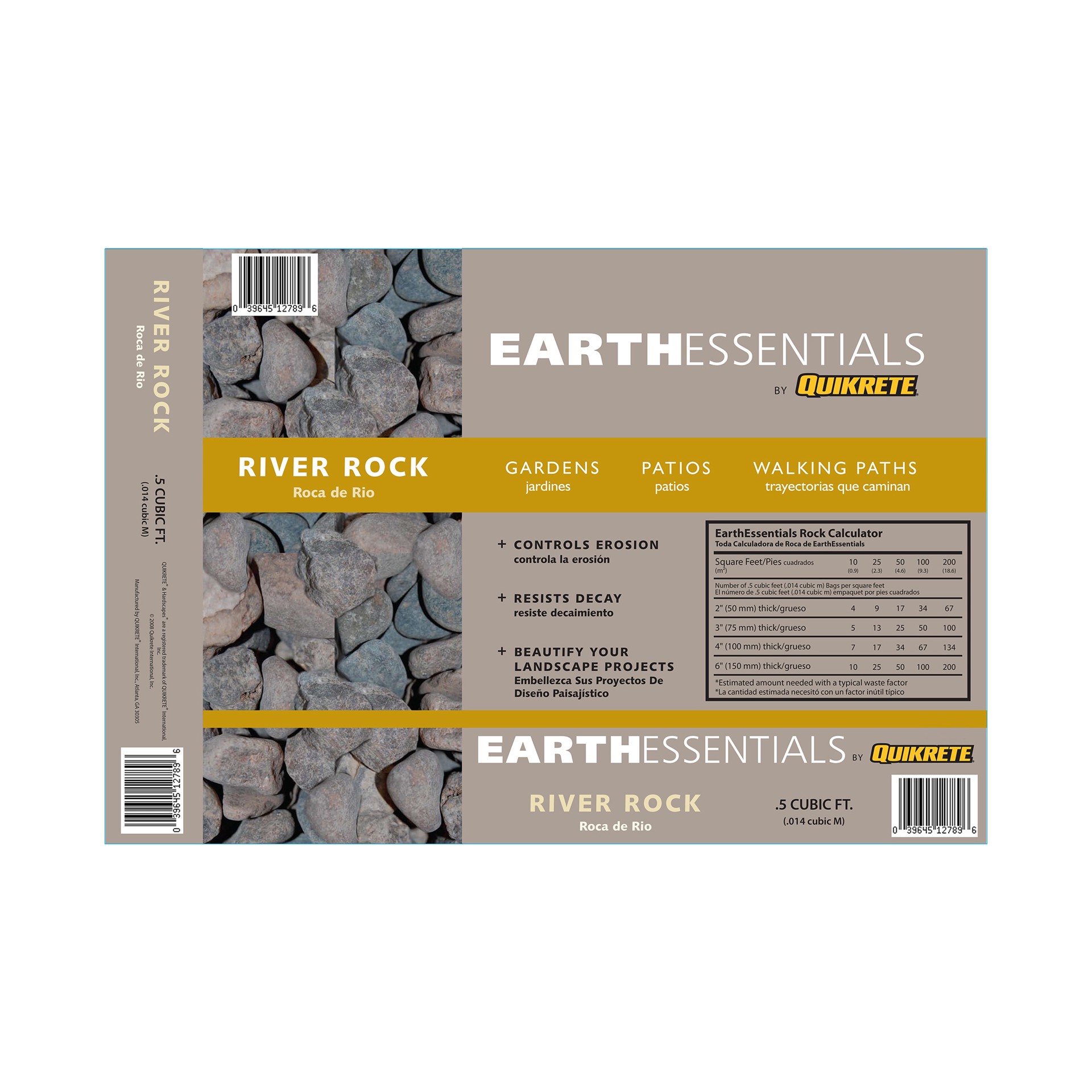 slide 1 of 6, EARTHESSENTIALS BY QUIKRETE 0.5 cu ft Multicolor River rock (0.5 - 3-in), 1 ct