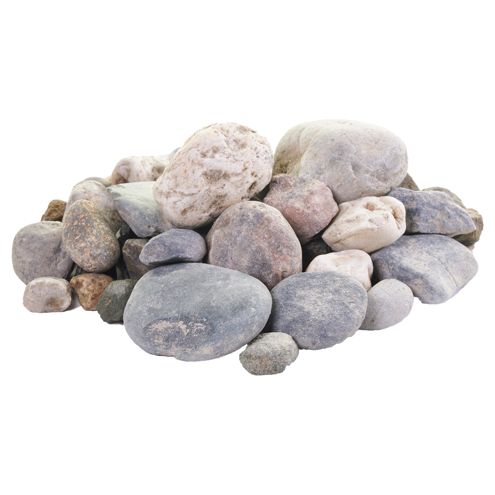 slide 2 of 5, EARTHESSENTIALS BY QUIKRETE Extra Large 0.5 cu ft Multicolor River rock (0.5 - 3-in), 1 ct