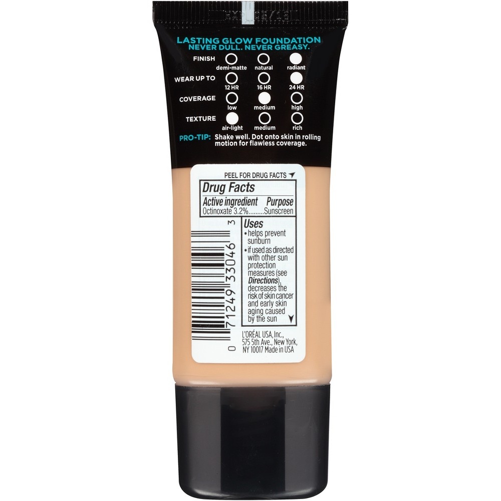 slide 2 of 3, L'Oreal Paris Infallible Pro-Glow Foundation Normal/Dry Skin with SPF 15 - 205 Natural Beige - 1 fl oz, 1 fl oz