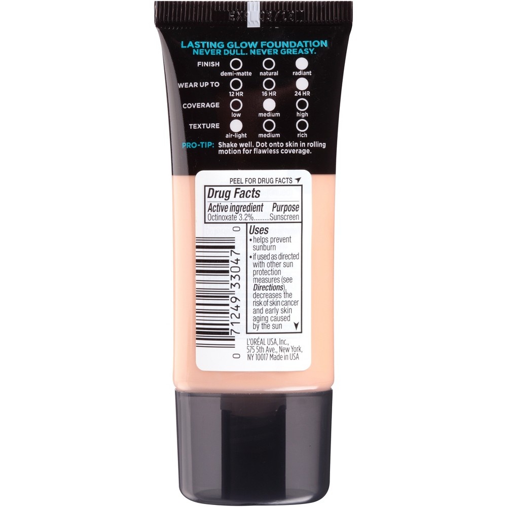 slide 2 of 3, L'Oreal Paris Infallible Pro-Glow Foundation Normal/Dry Skin with SPF 15 - 203 Nude Beige - 1 fl oz, 1 fl oz