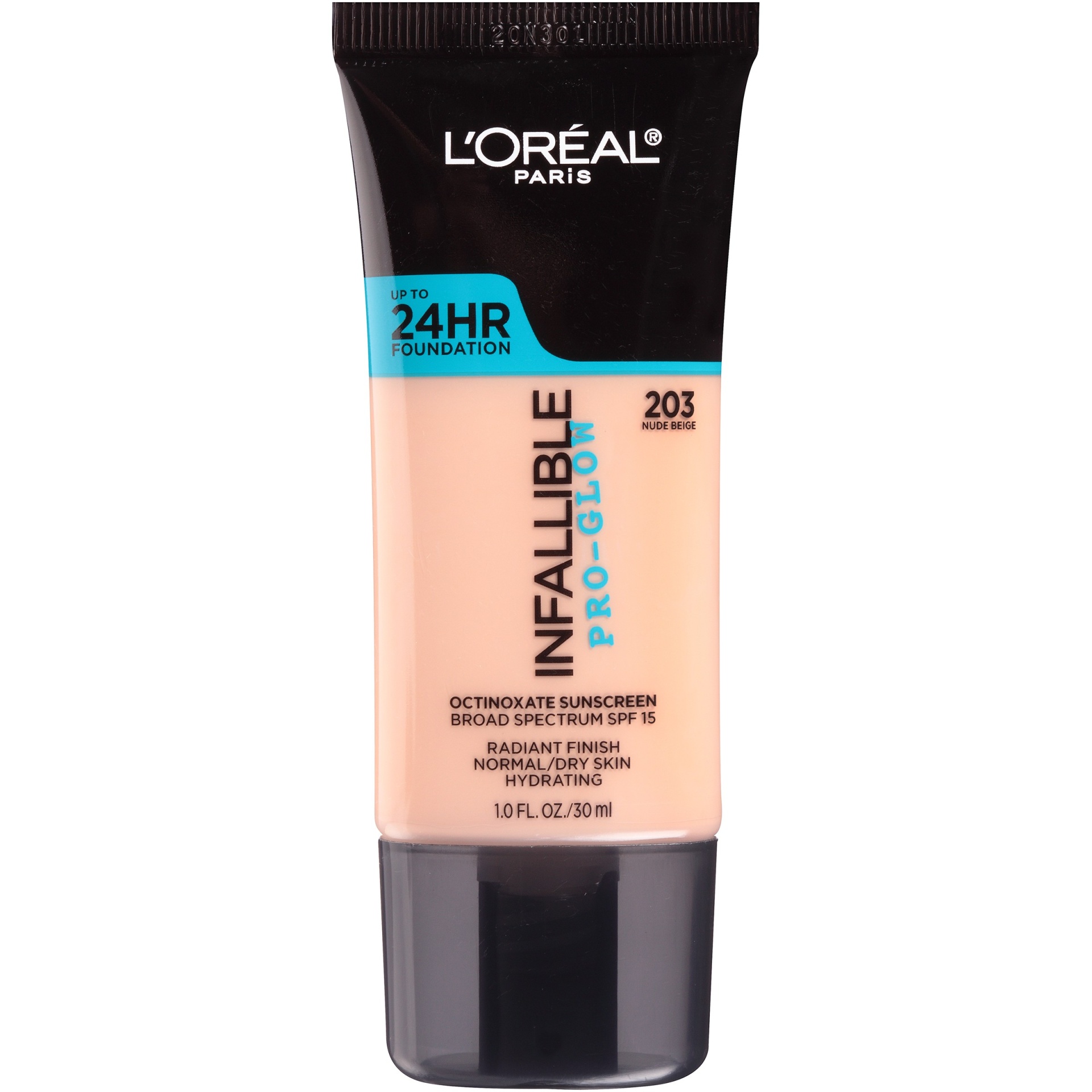 slide 1 of 3, L'Oreal Paris Infallible Pro-Glow Foundation Normal/Dry Skin with SPF 15 - 203 Nude Beige - 1 fl oz, 1 fl oz