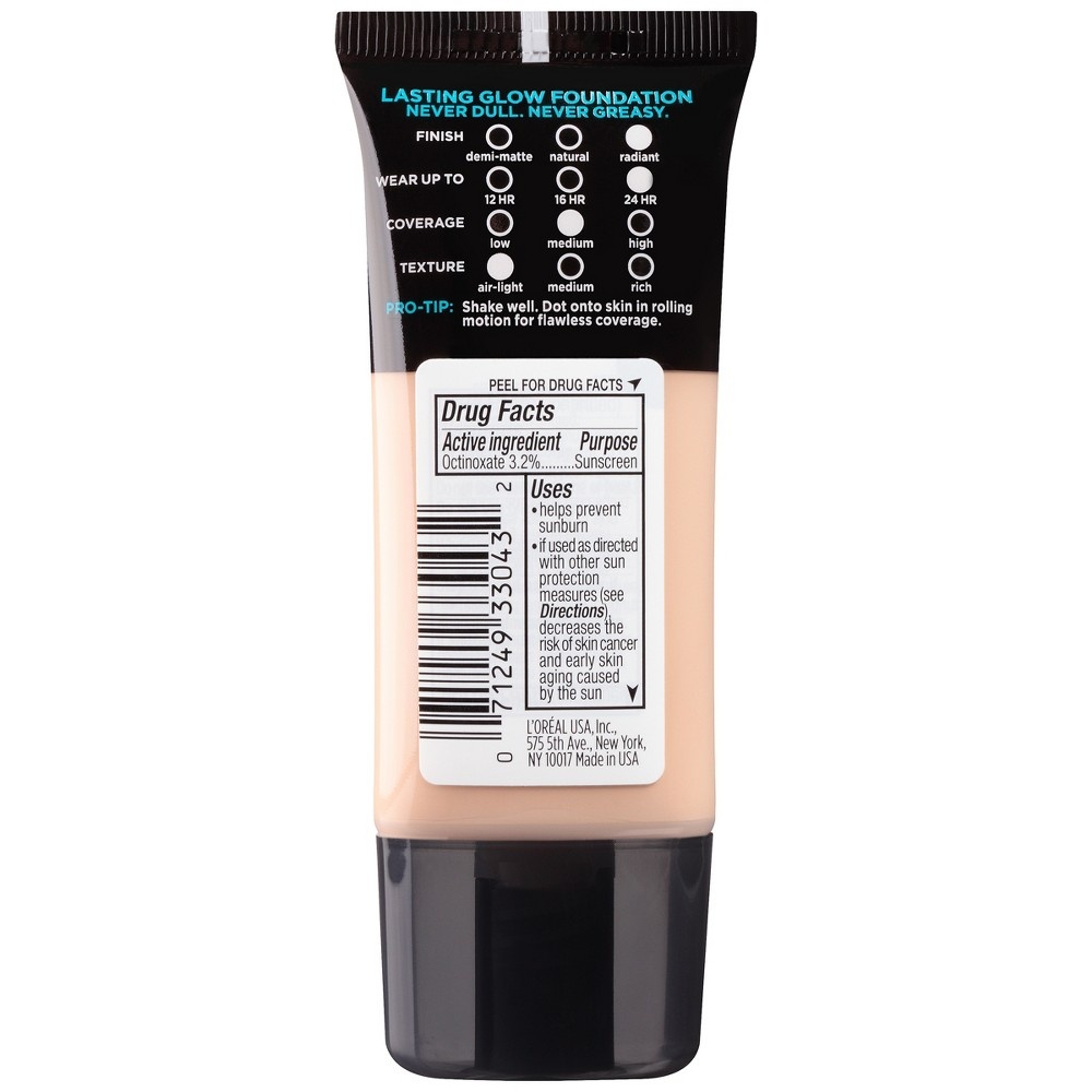 slide 2 of 3, L'Oreal Paris Infallible Pro-Glow Foundation Normal/Dry Skin with SPF 15 - 202 Creamy Natural - 1 fl oz, 1 fl oz