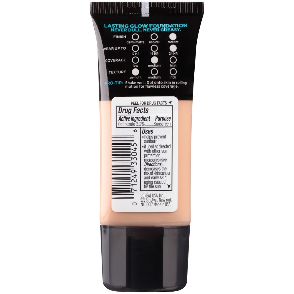 slide 2 of 3, L'Oreal Paris Infallible Pro-Glow Foundation Normal/Dry Skin with SPF 15 - 204 Natural Buff - 1 fl oz, 1 fl oz