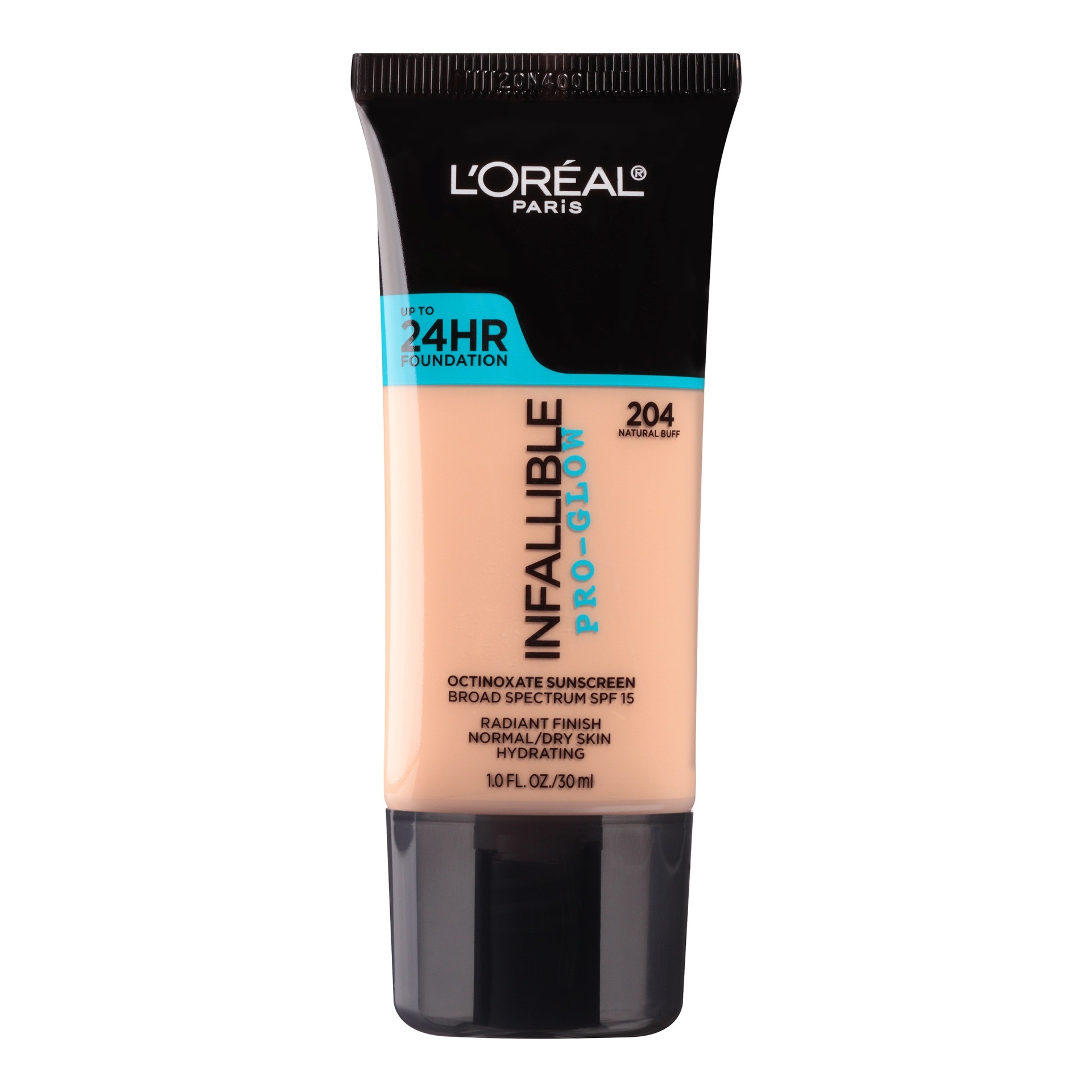 slide 1 of 3, L'Oreal Paris Infallible Pro-Glow Foundation Normal/Dry Skin with SPF 15 - 204 Natural Buff - 1 fl oz, 1 fl oz