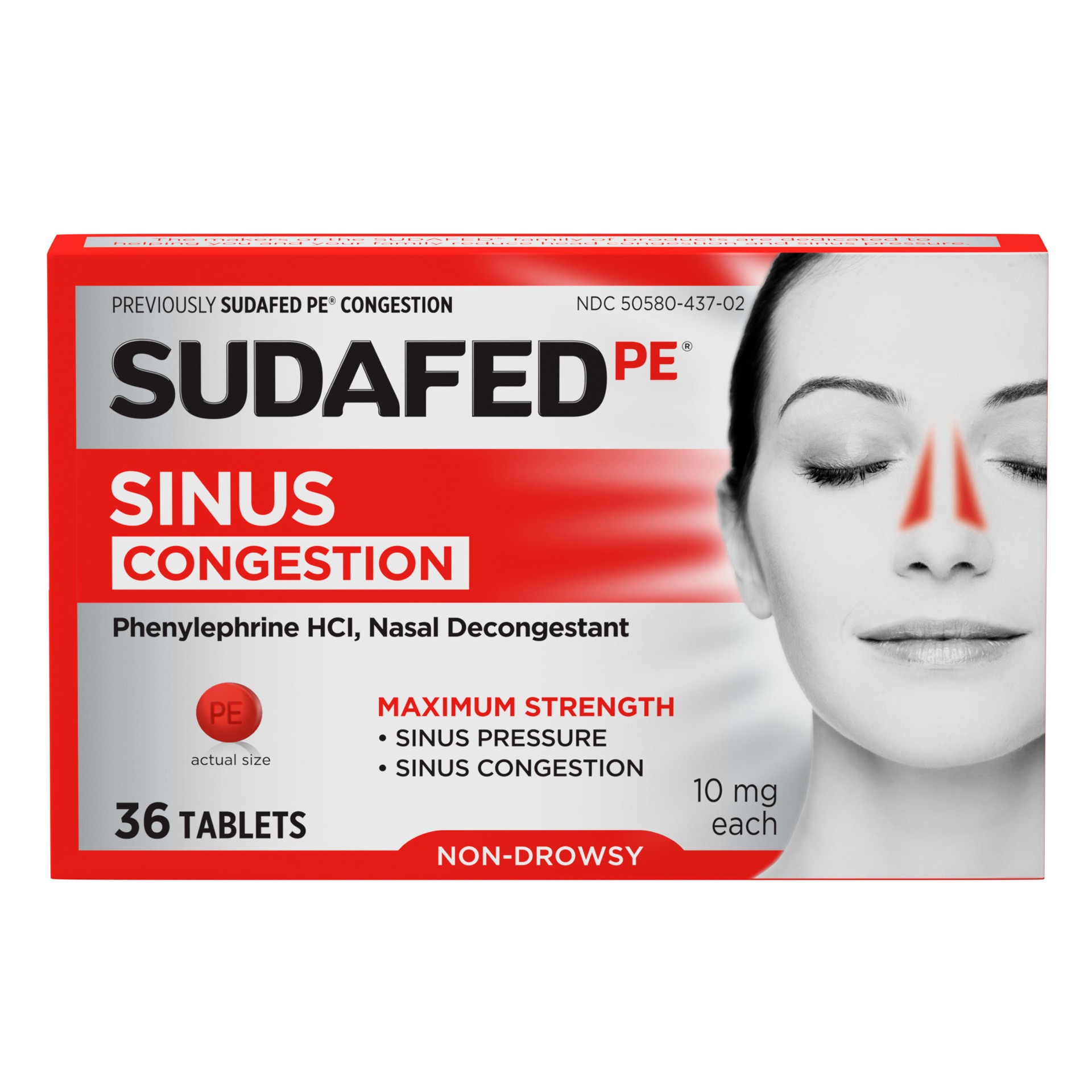 slide 1 of 7, Sudafed PE Maximum Strength Congestion & Sinus Pressure Relief Tablets - 36ct, 36 ct