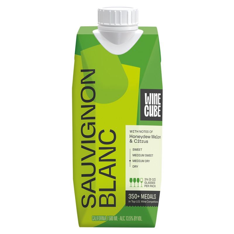 slide 1 of 4, Sauvignon Blanc - 500ml Carton - Wine Cube™, 500 ml