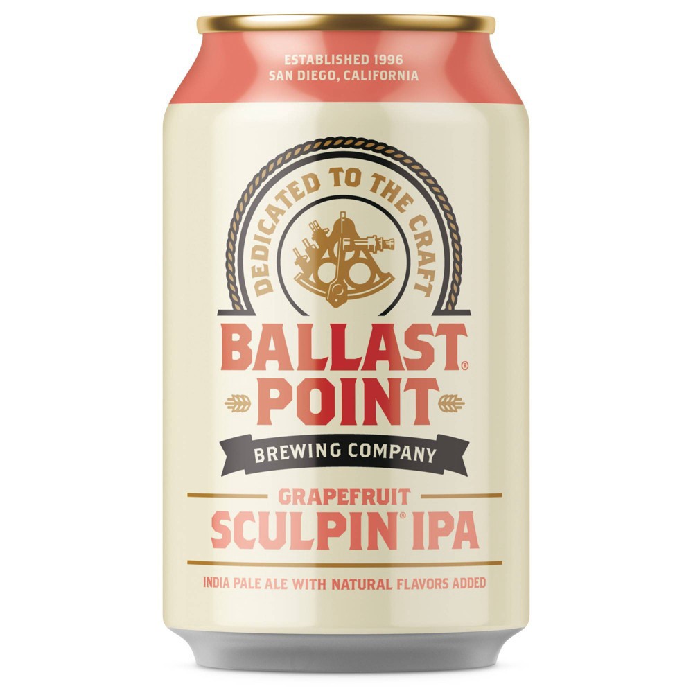 slide 2 of 3, Ballast Point Grapefruit Sculpin IPA Beer - 6pk/12 fl oz Cans, 6 ct; 12 fl oz