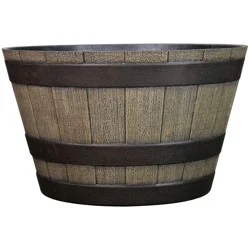 Style Selections Round 19.29-in W x 19.29-in L x 12.13-in H Brown Recycled plastic Indoor/Outdoor Planter