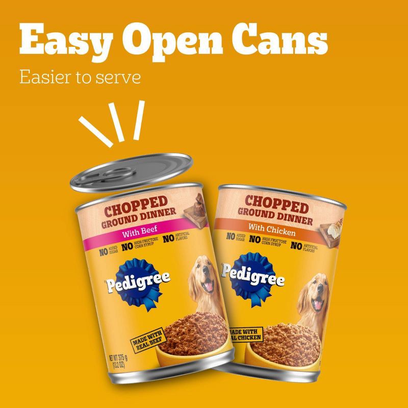 slide 10 of 17, Pedigree Chopped Ground Dinner Chicken and Beef Flavor Variety Pack Wet Dog Food - 13.2oz/12ct, 13.2 oz, 12 ct