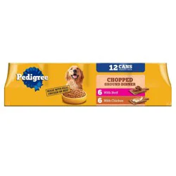 Pedigree Chopped Ground Dinner Chicken and Beef Flavor Variety Pack Wet Dog Food - 13.2oz/12ct