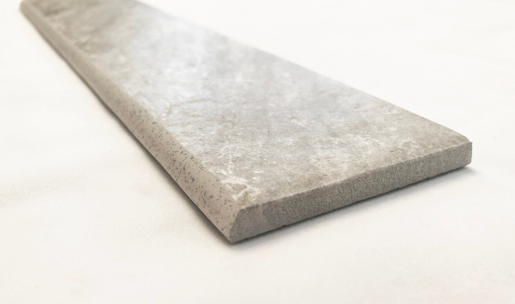 slide 4 of 6, allen + roth Sovereign Stone Pearl 3-in x 12-in Glazed Porcelain Marble Bullnose Tile, 1 ct