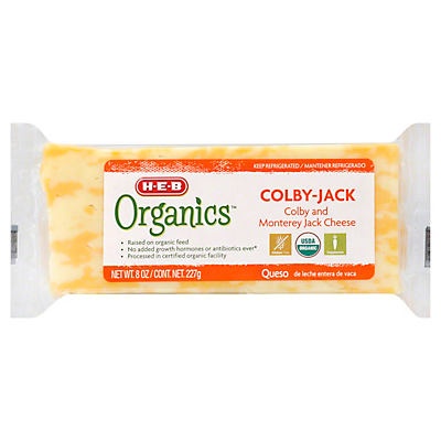 slide 1 of 1, H-E-B Organics Colby Jack Cheese Block, 8 oz