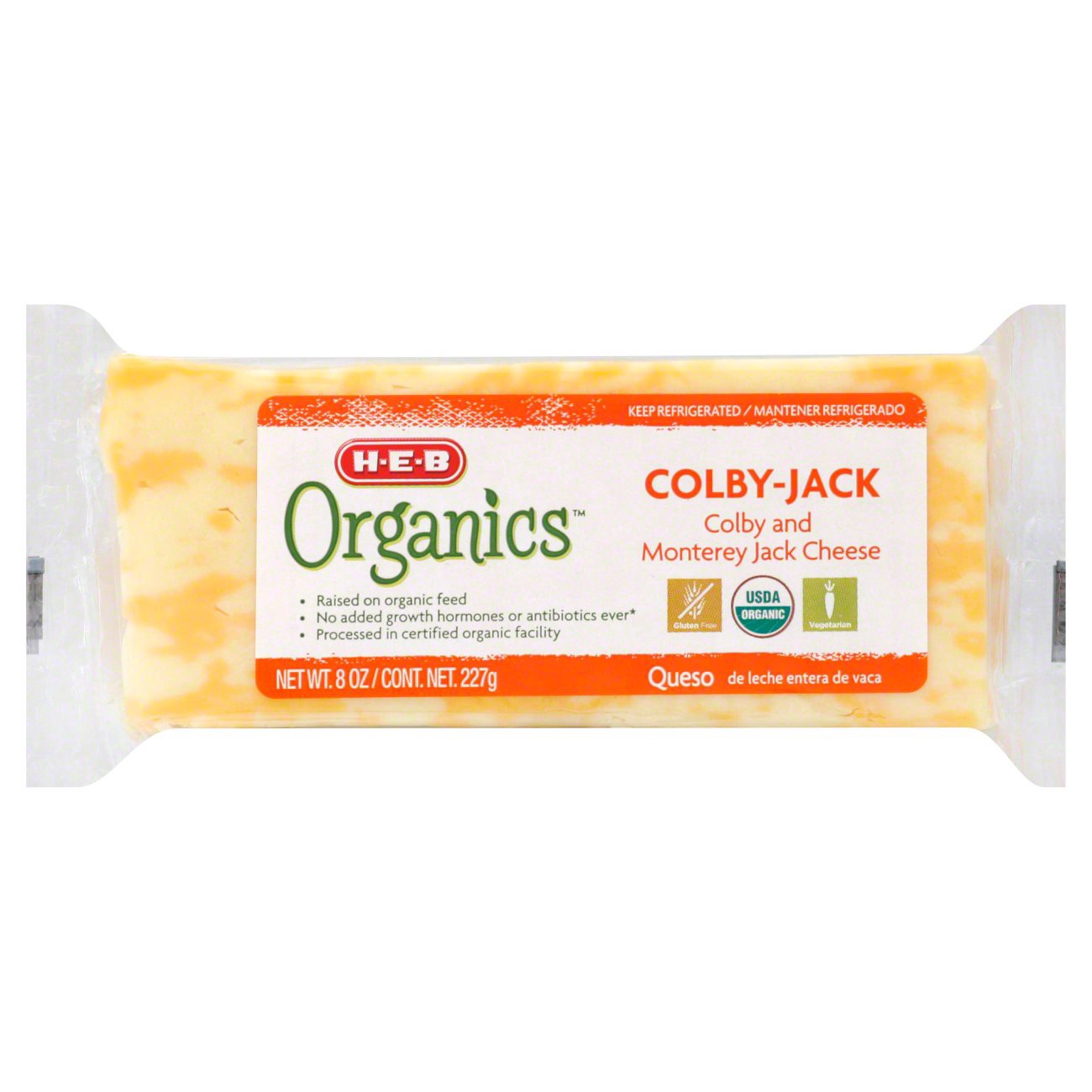 slide 1 of 1, H-E-B Organics Colby Jack Cheese, 8 oz