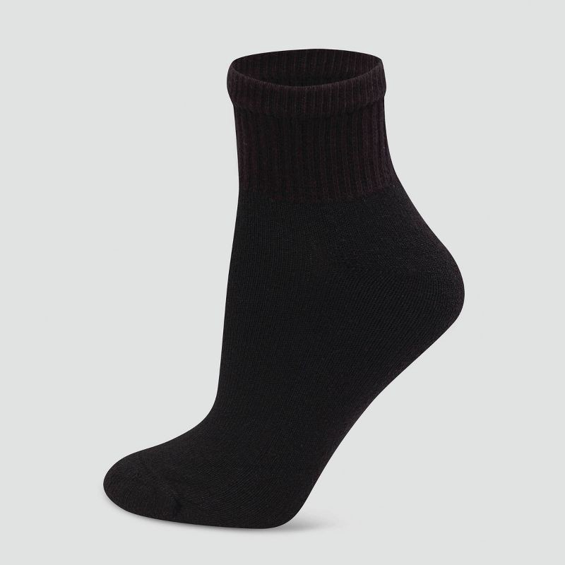 slide 3 of 3, Hanes Women's Cushioned 10pk Ankle Socks - Black 5-9, 10 ct
